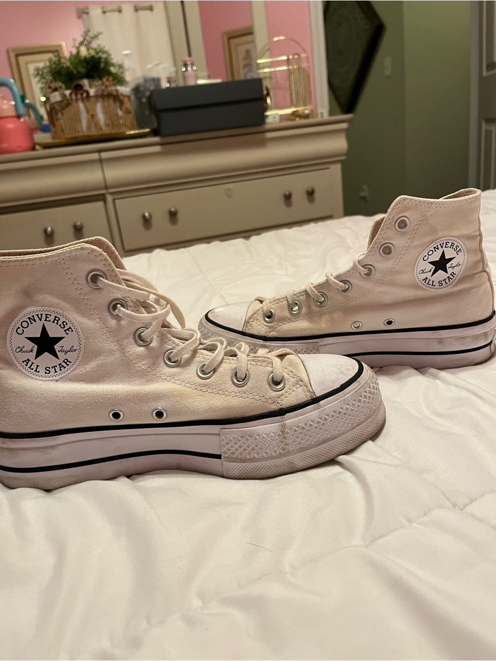 Converse High Top Sneakers - White with Black Accents
